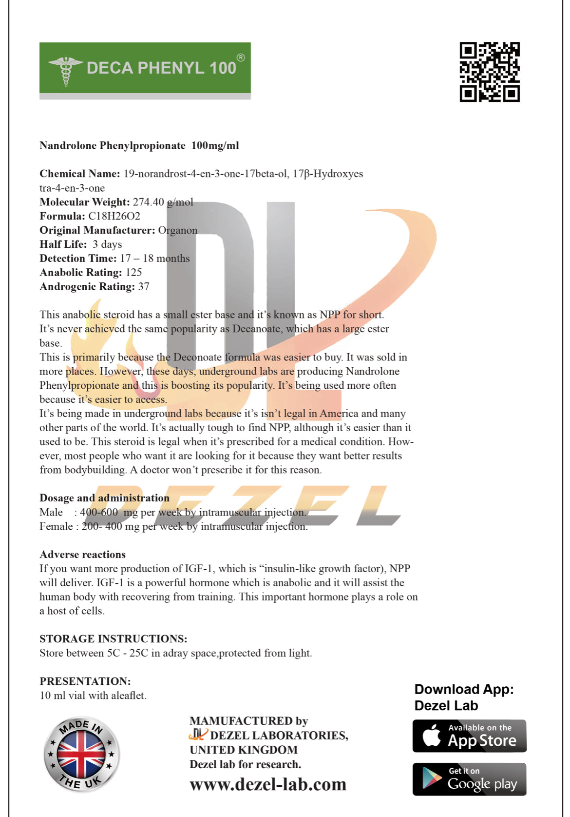 DECA PHENYL 100 ديكا فينيل سريعه شركه ديزل البرطانيه تركيز 100